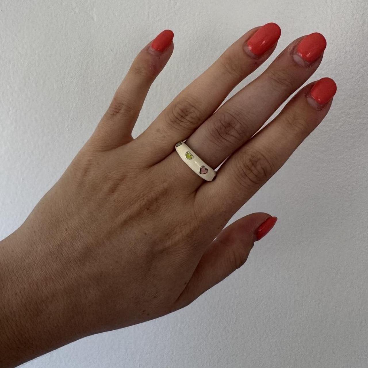 Women's Ring - White/Multi – White ceramic ring w… - image 3