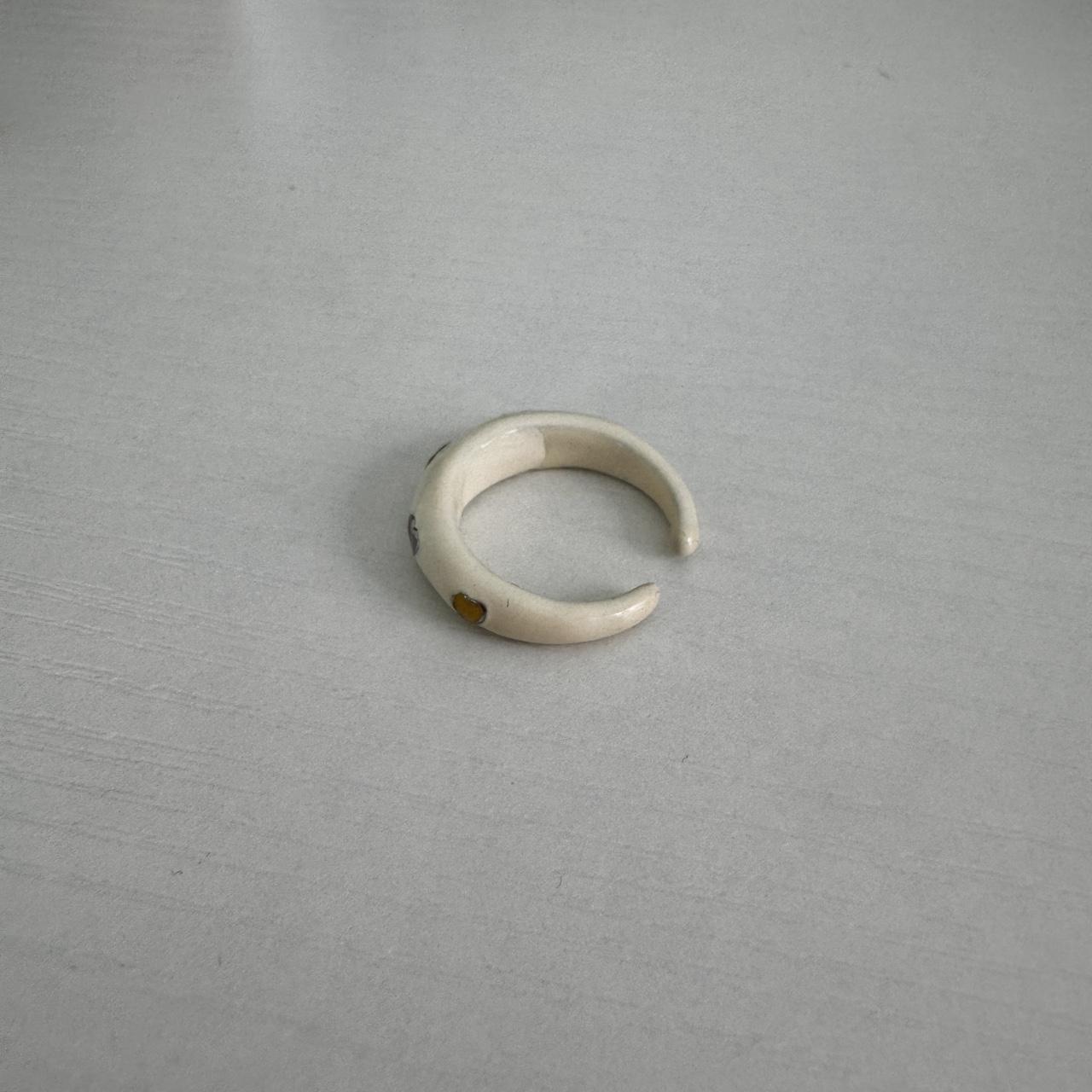 Women's Ring - White/Multi – White ceramic ring w… - image 2