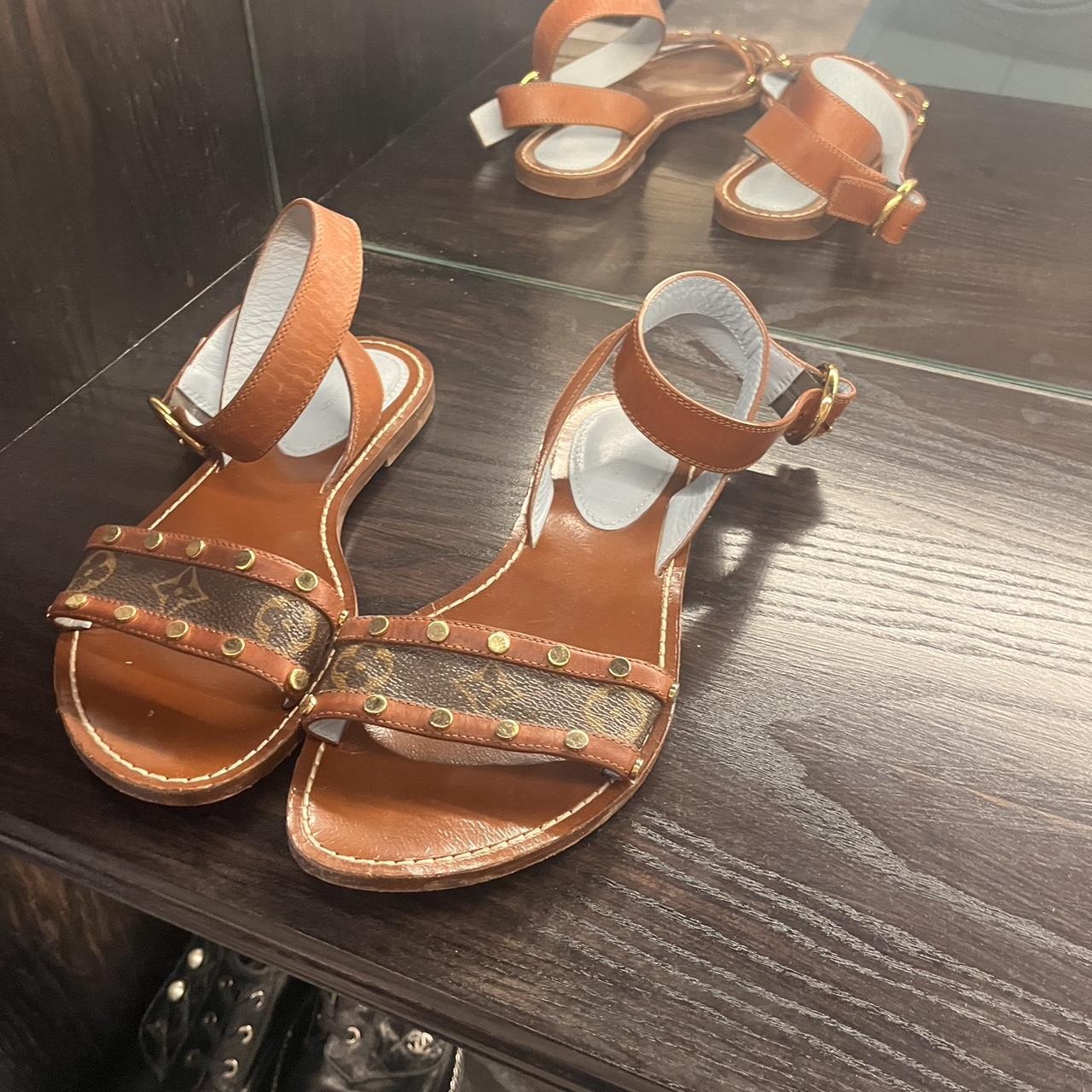 Louis Vuitton women's sandal. AUTHENTIC. SIZE 6.5. - Depop