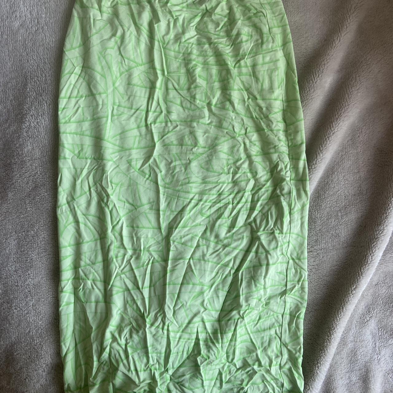 Paloma Wool Women's Green and White Skirt | Depop