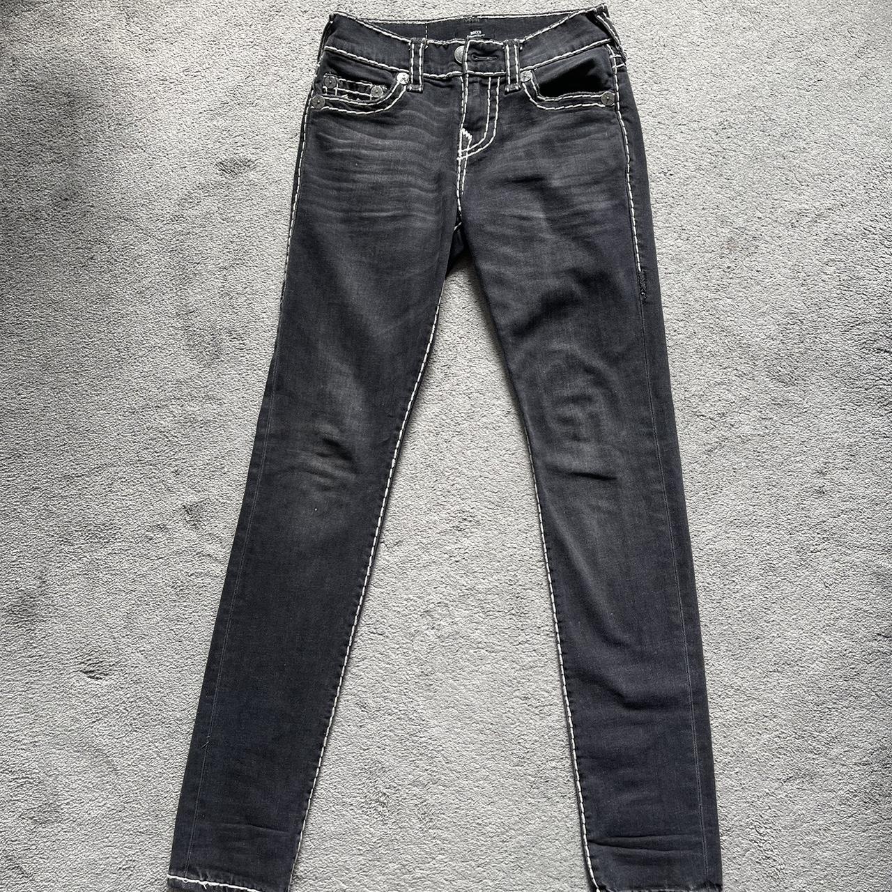 TRUE RELIGION SLIM FIT BORDER STITCHED JEANS Depop