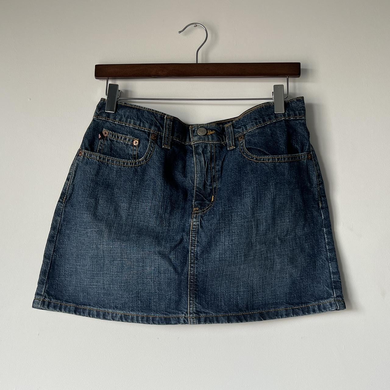 Vintage Ralph Lauren Blue Denim Mini Skirt Size Medium - Depop