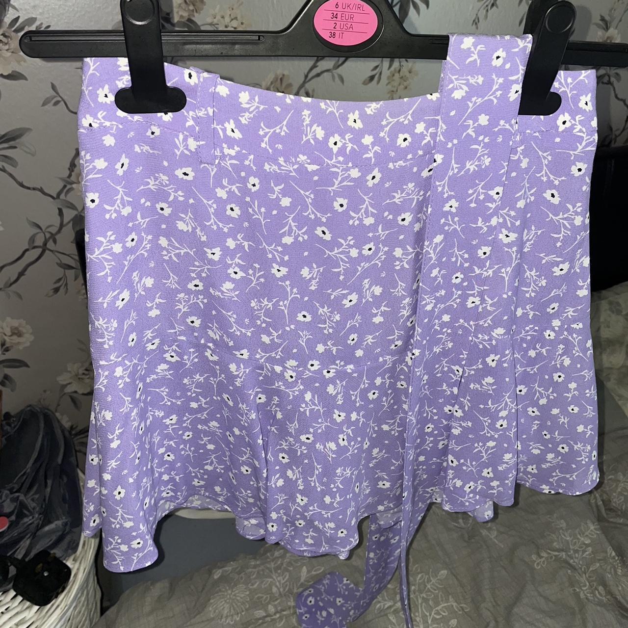 Zara lilac floral skort with belt. Brand new without... Depop