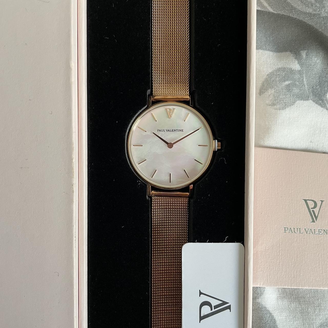 Paul valentine rose gold shop pink seashell mesh watch