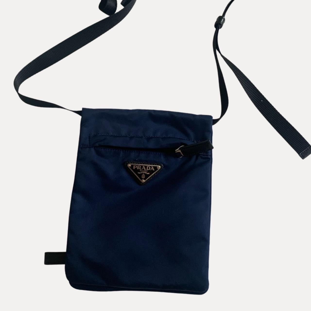 Prada Women's Navy and Blue Bag Depop