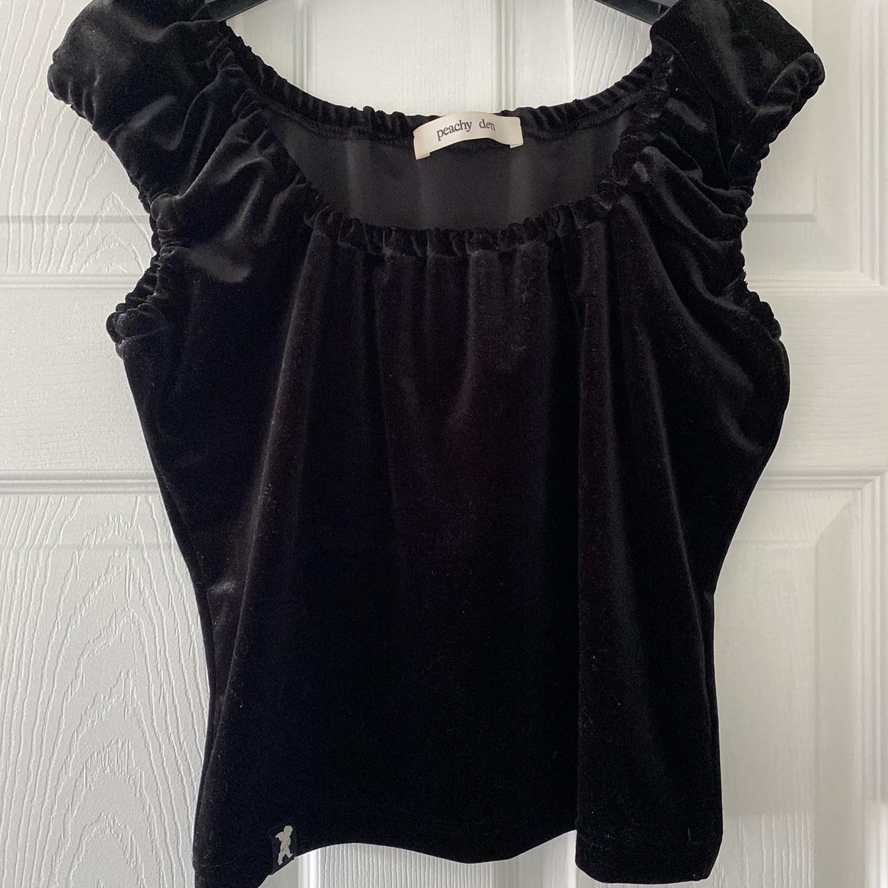 The Sofia Top by Peachy Den Stunning black velvet... - Depop