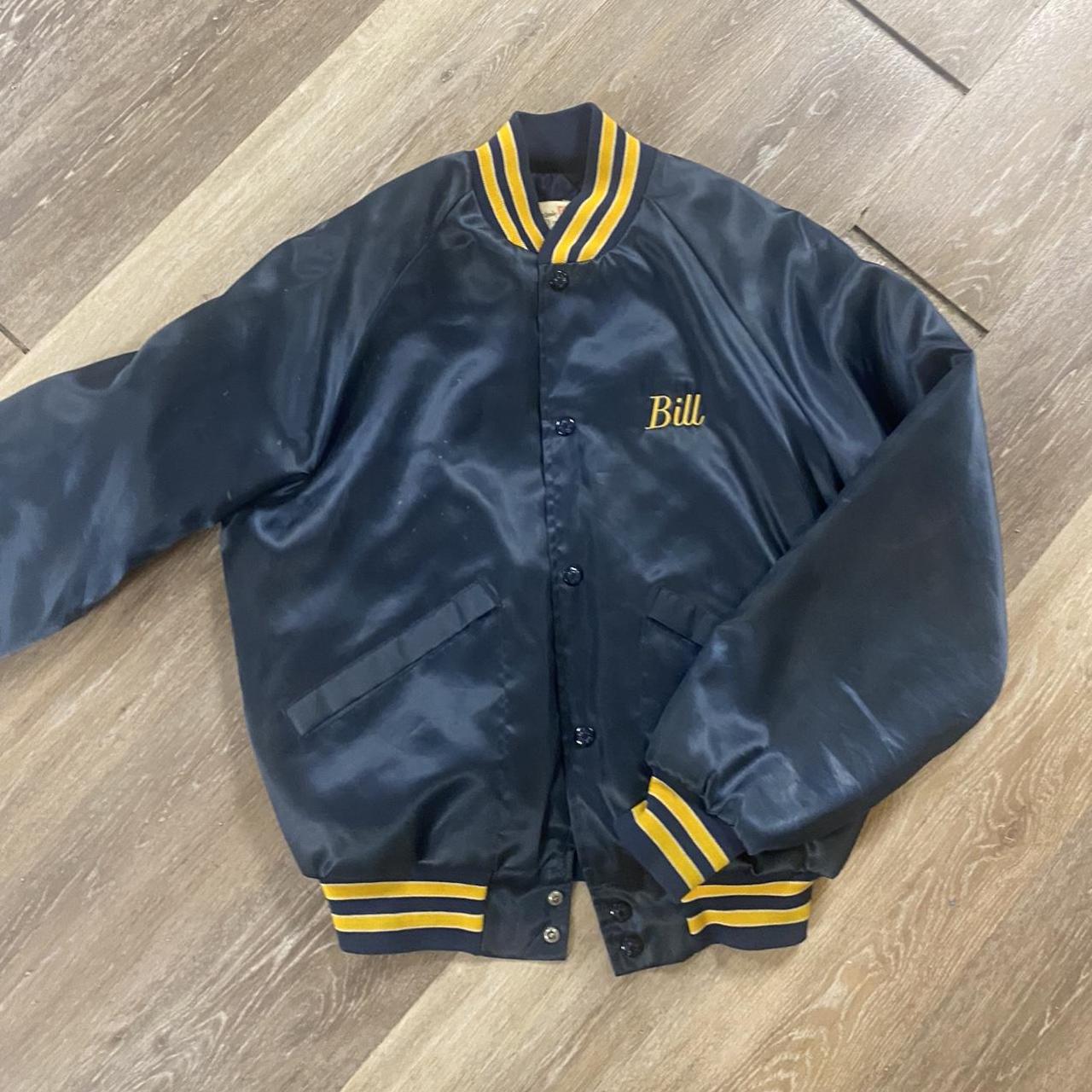 American Vintage Men's Navy and Yellow Jacket | Depop