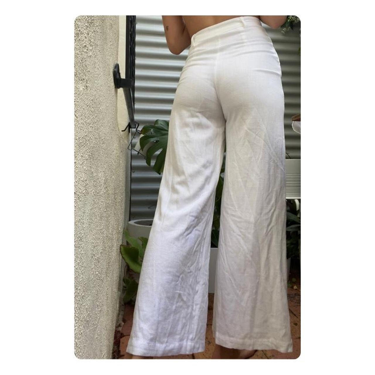 white dress pants 🫖 size 6 classic white wide leg... Depop