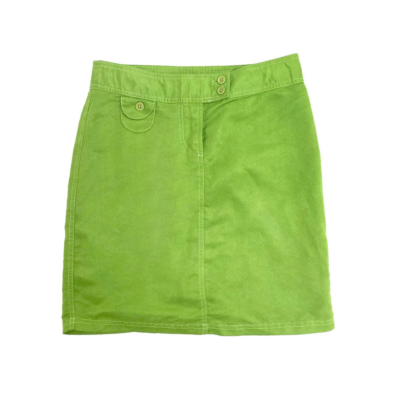 Vintage 2005 Paul Frank Faux Suede Skirt in Lime... - Depop