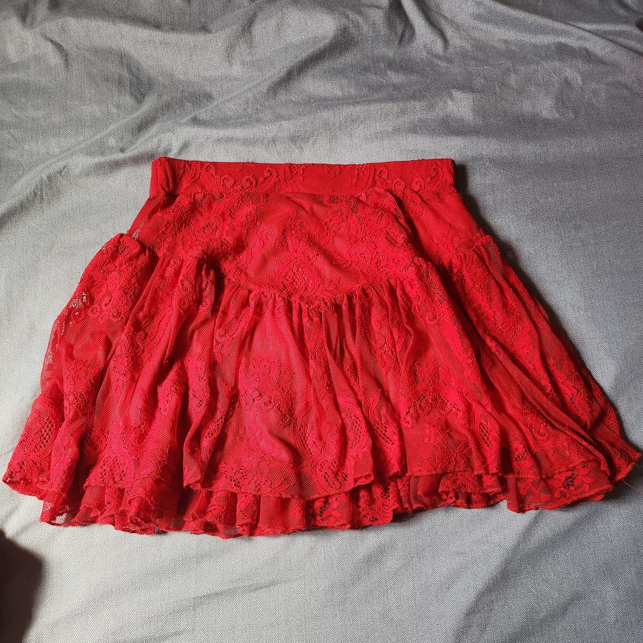 Killstar Women's Red Skirt | Depop