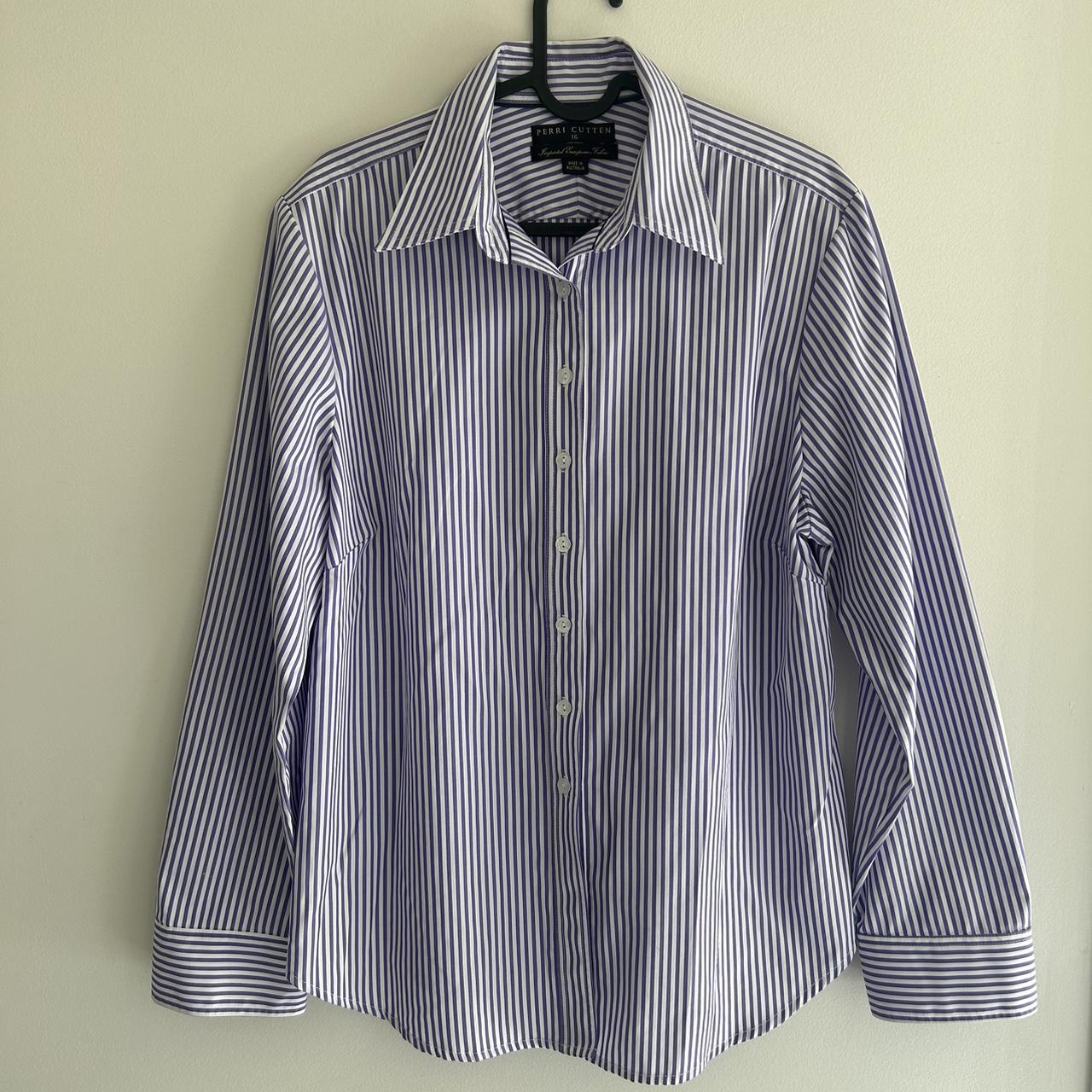 Perri Cutten Stripe shirt Size 16 Worn twice Paid... - Depop