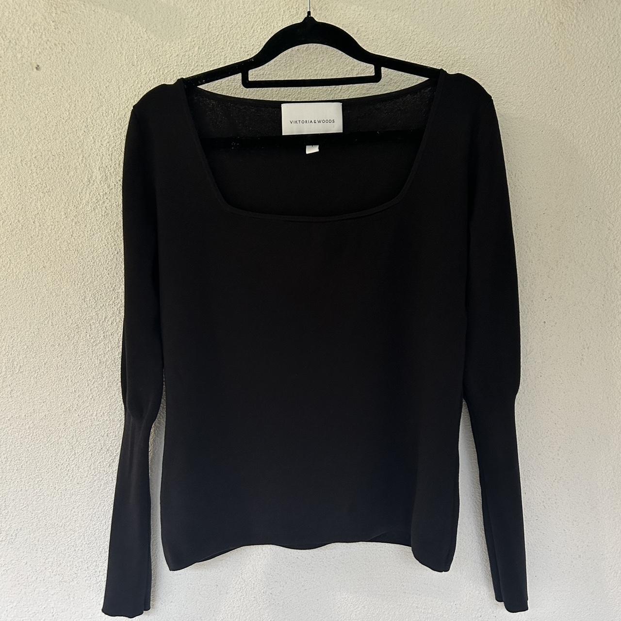 Viktoria and Woods Black long sleeve fine knit... - Depop