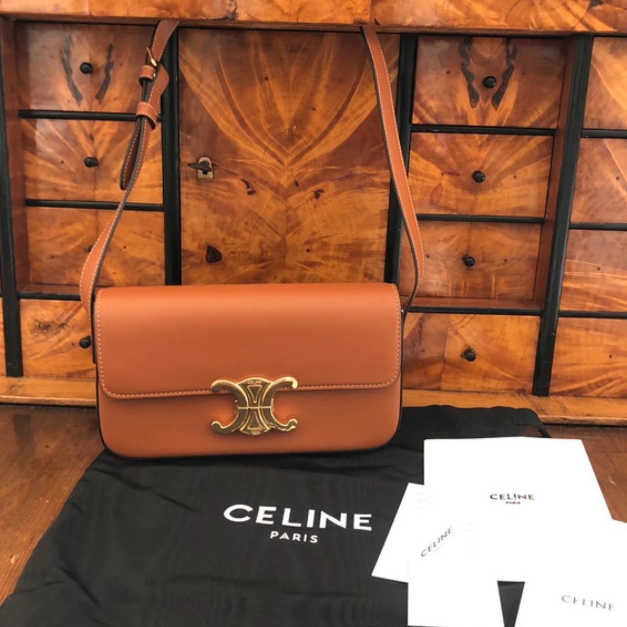 Celine Triomphe mini bowling bag in triomphe canvas... - Depop