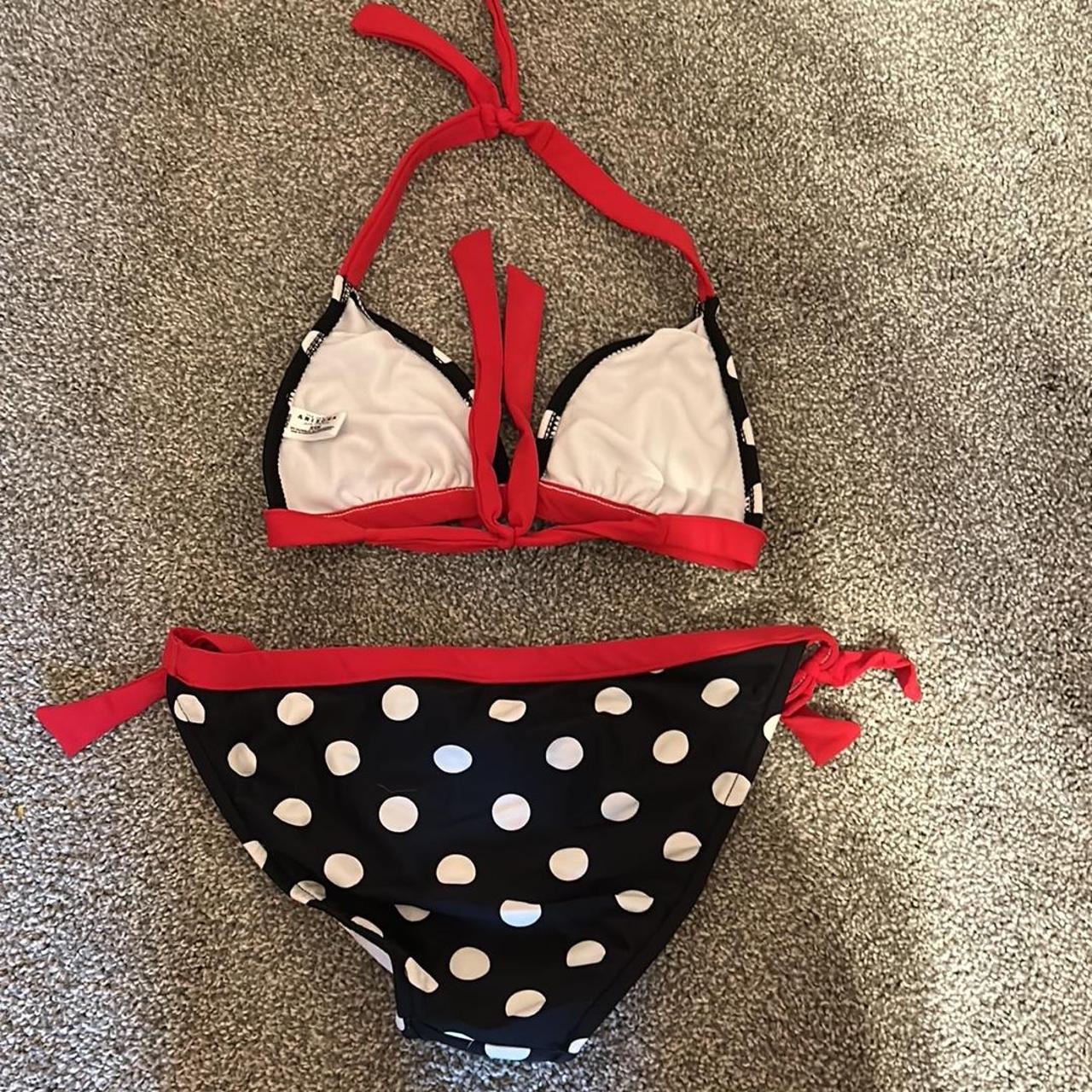 Vintage Arizona Jean Co Red Black & White Bikini... - Depop