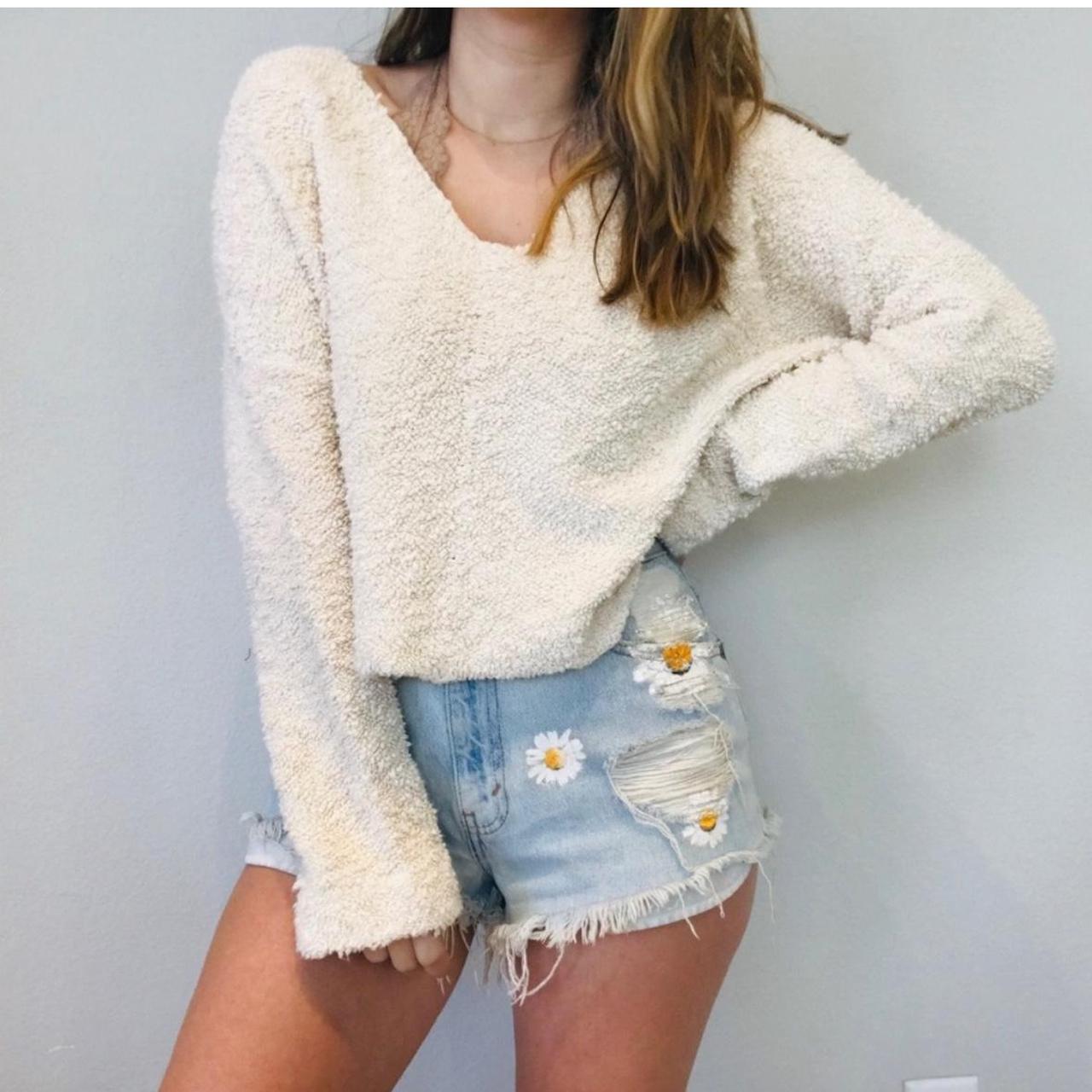 Free people popcorn oversized sweater Size medium Depop