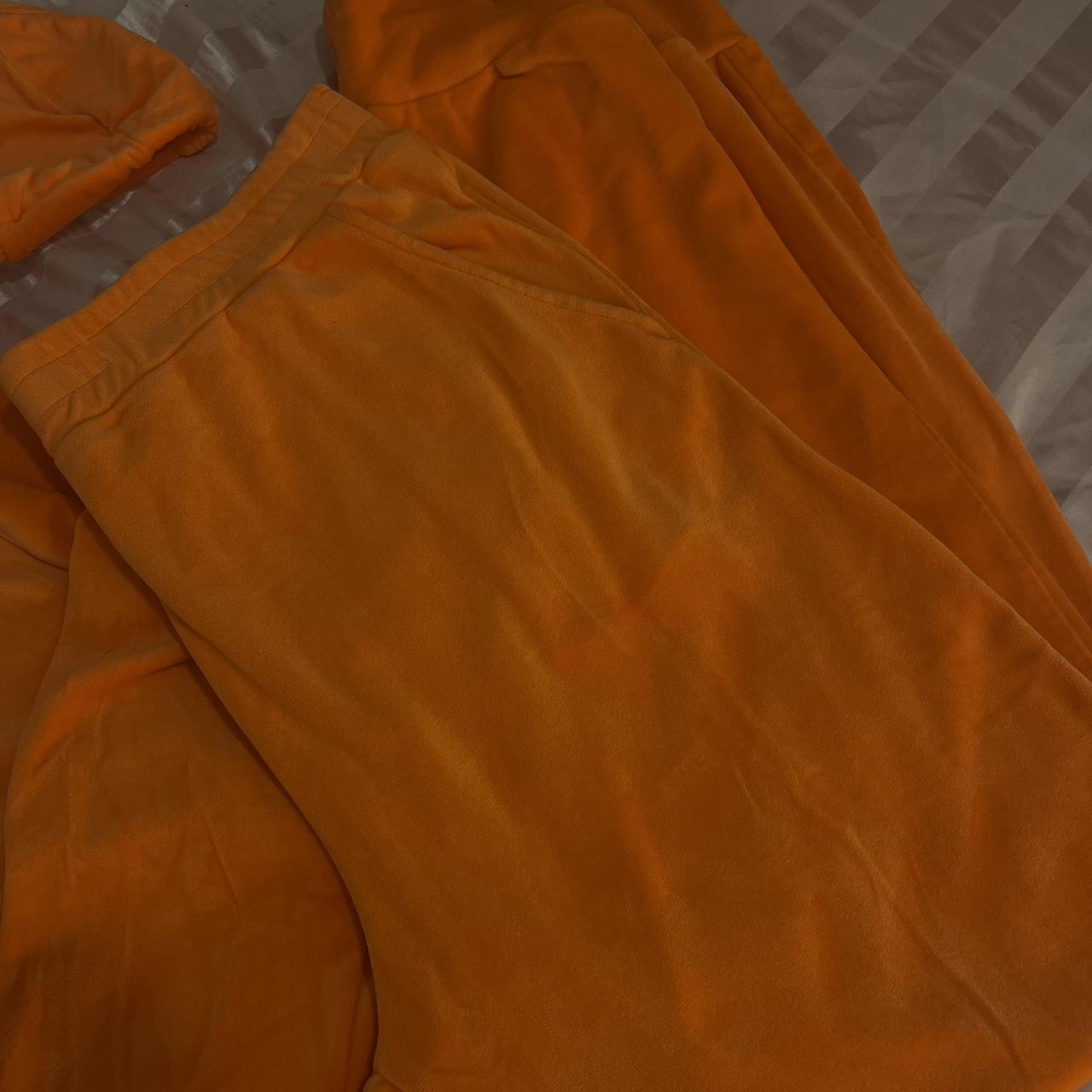orange velour 3-piece tracksuit 🧡 - Depop
