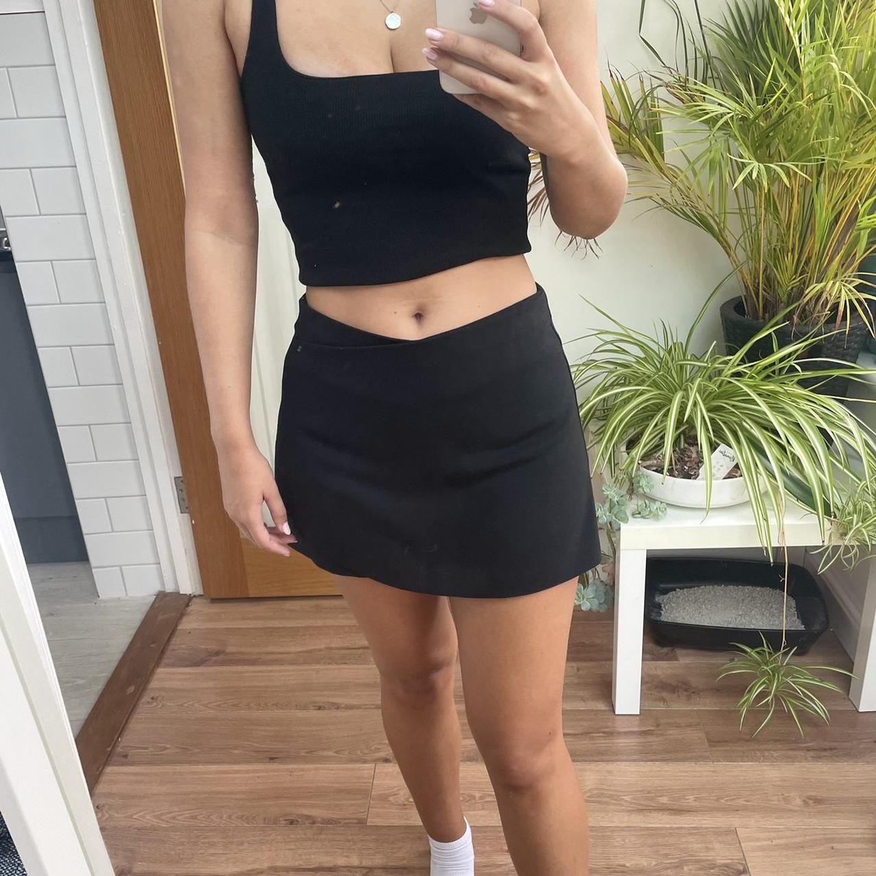 Black mini skort. Perfect condition. Size M. Free... - Depop
