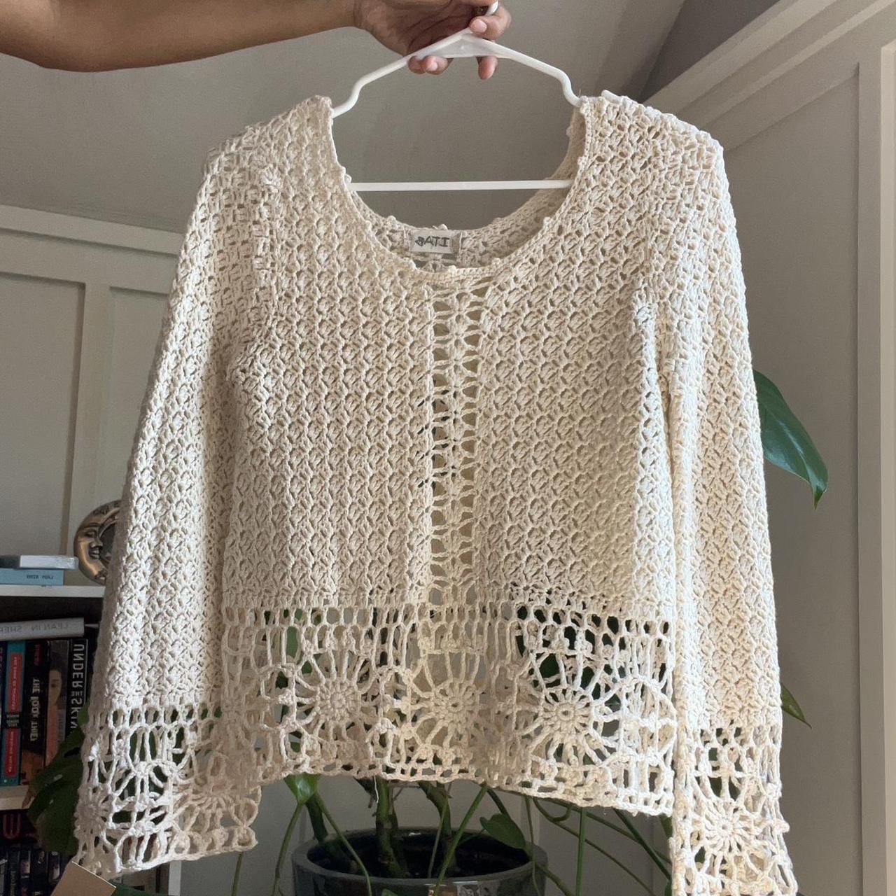 Cream crochet top, great condition - lightly used as... - Depop