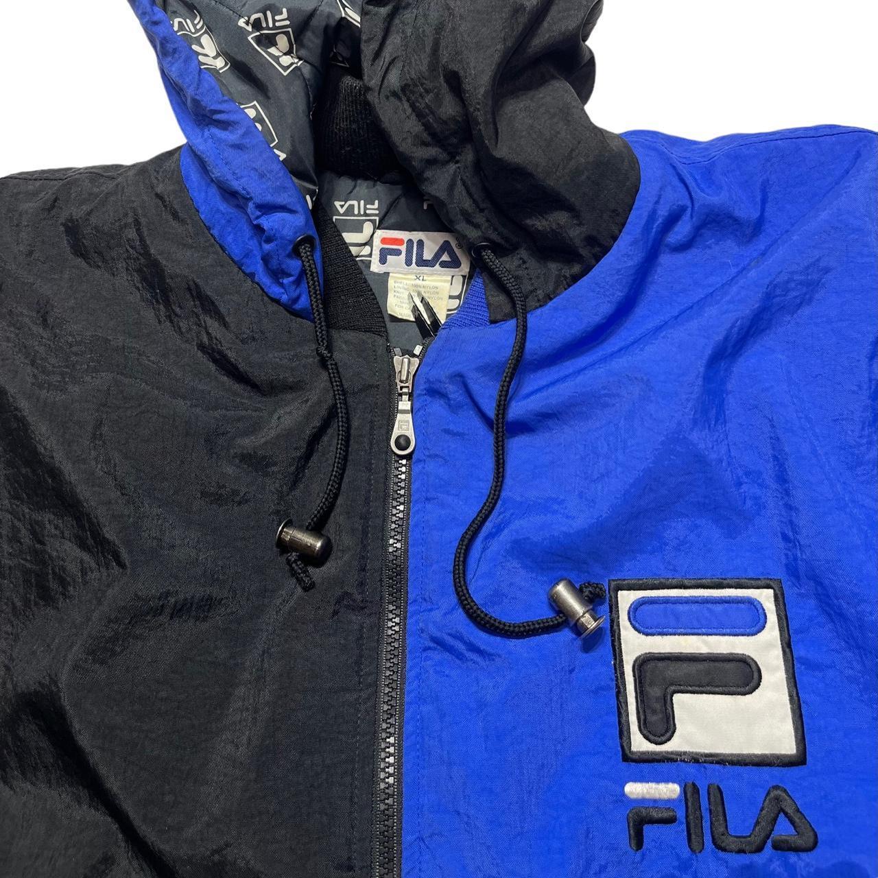 Fila Men's Black and Blue Jacket | Depop