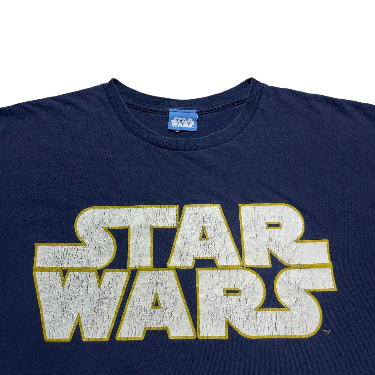 Star Wars Men's Navy and Yellow T-shirt | Depop