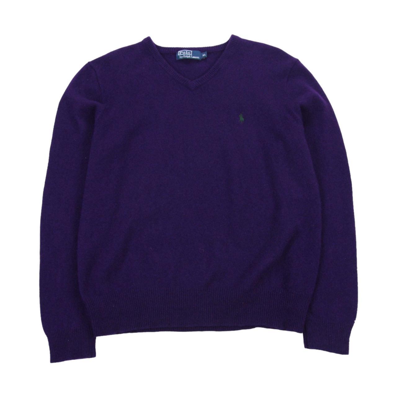 Polo Ralph Lauren 100% Lambs Wool Purple Crew shops Neck Sweater