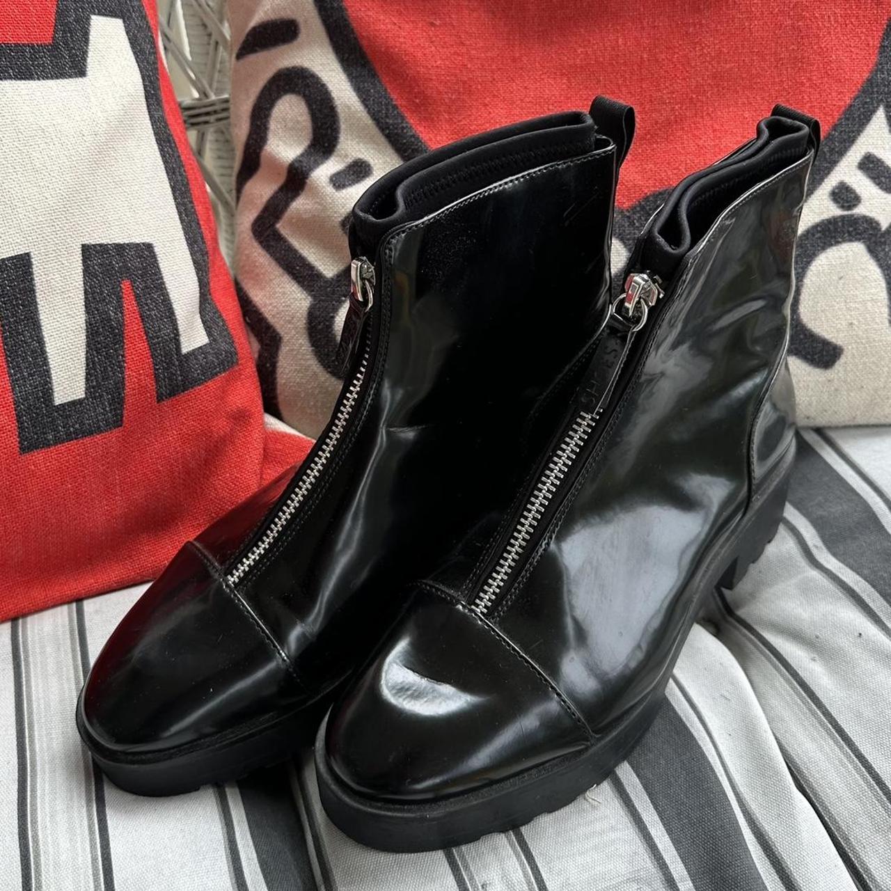 zara patent boots