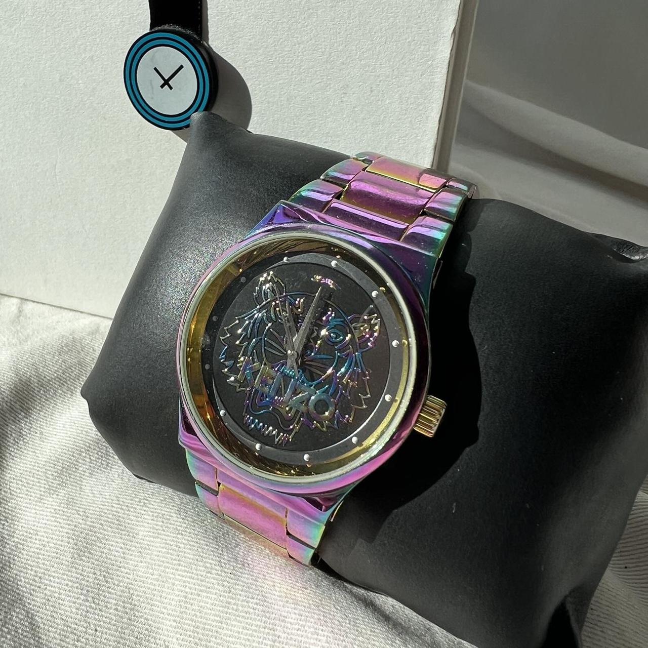 Beautiful metallic rainbow Kenzo wrist watch Kenzo. Depop