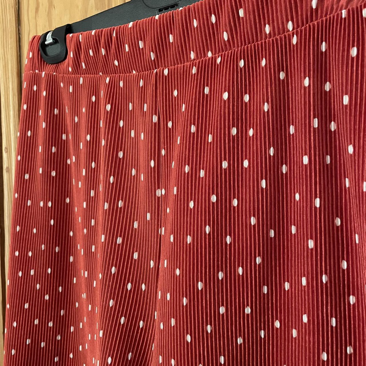 Sportsgirl red and white polka dot plisse pants Depop