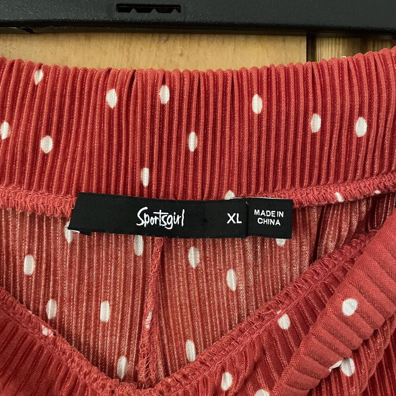 Sportsgirl red and white polka dot plisse pants Depop