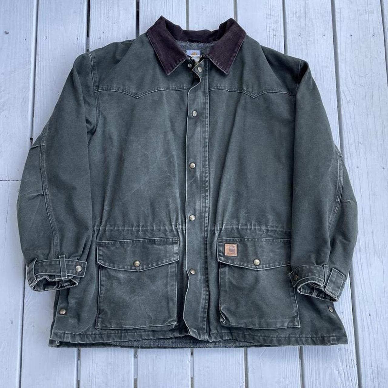 Vintage Carhartt flannel lined coat Size xxl W 29 x... - Depop