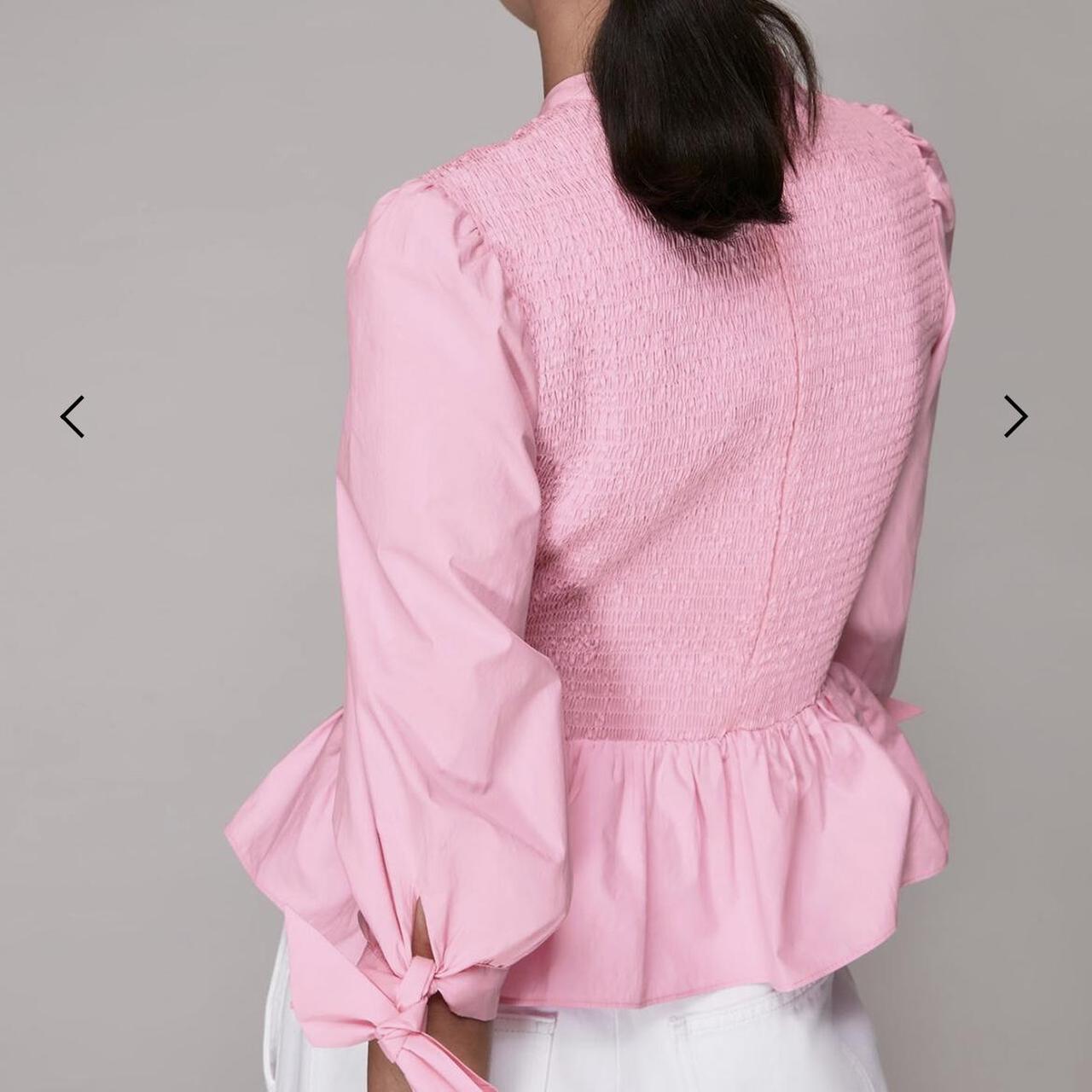 Whistles pink shirred peplum top size 10 brand new.... Depop