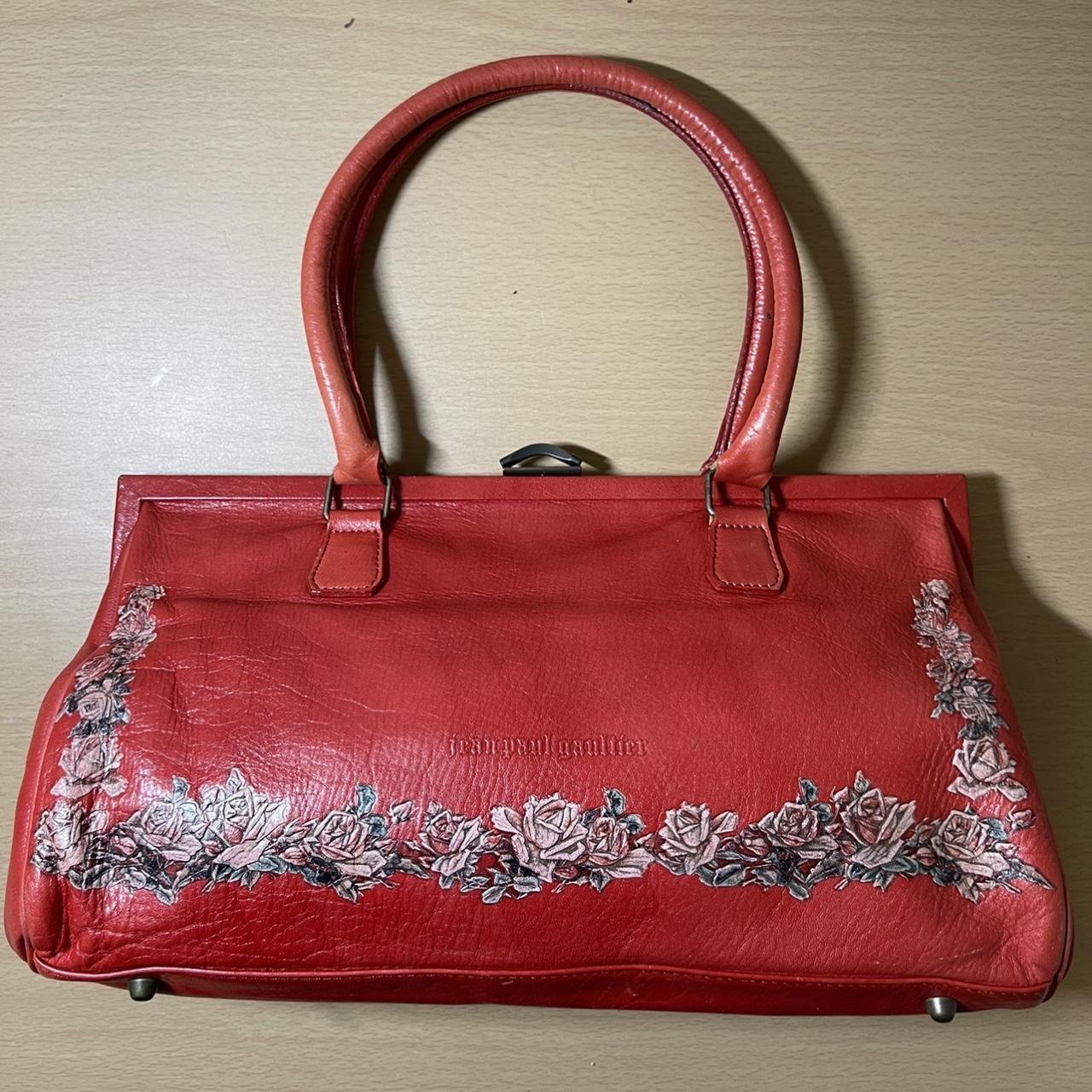 Jean Paul Gaultier vintage red rose handbag, Flower...