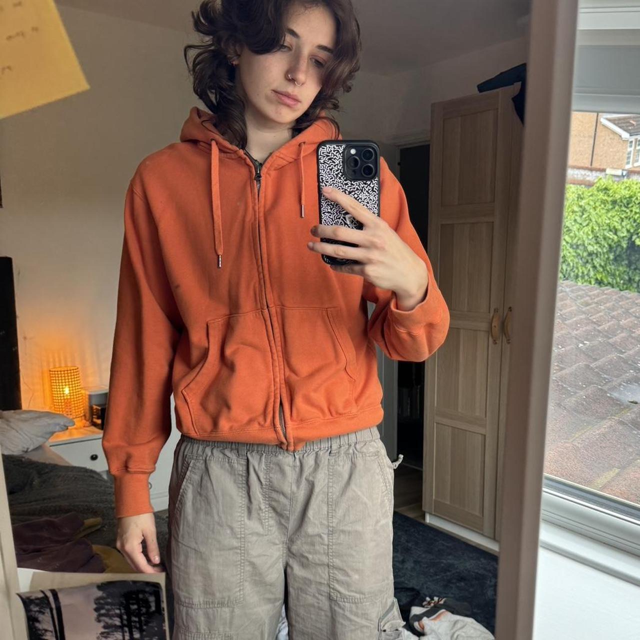 Uniqlo orange zip up hoodie Great quality and loads