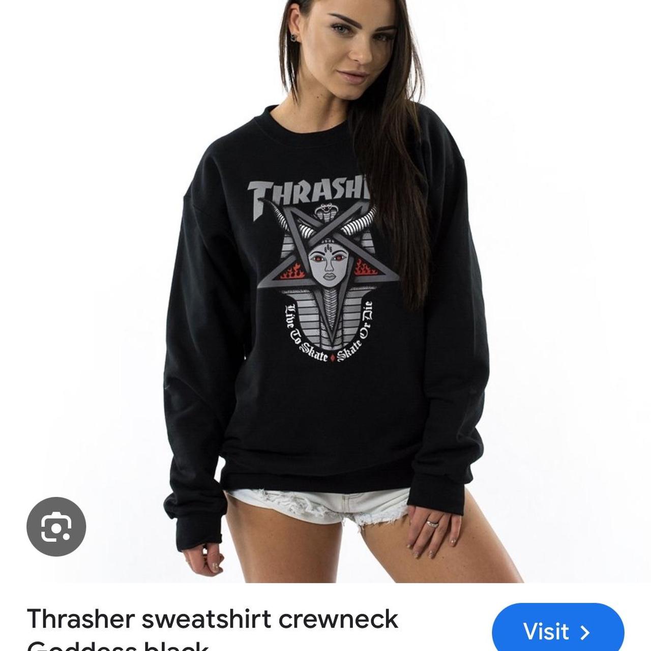 Thrasher Goddess Crewneck Black Get a layered look. Depop