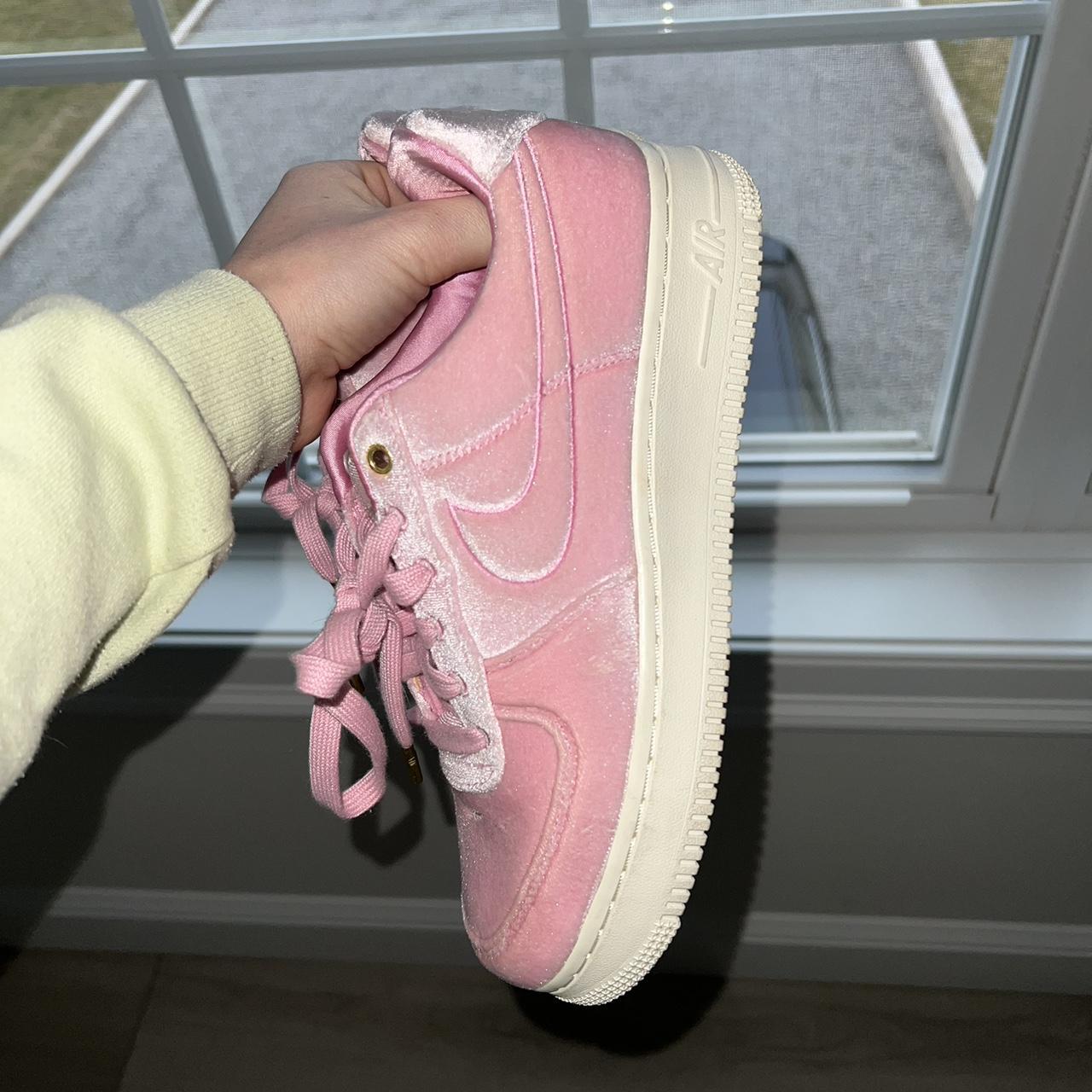 Nike air force pink velour best sale