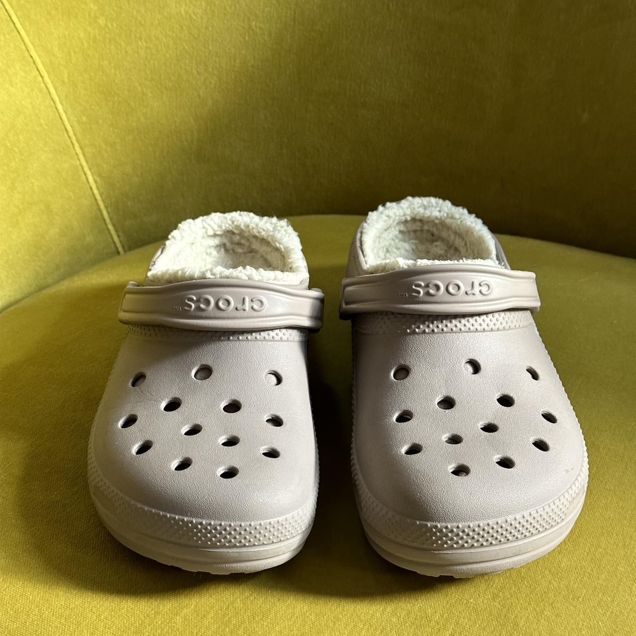 Shearling classic lined crocs clog, light lavender /... Depop