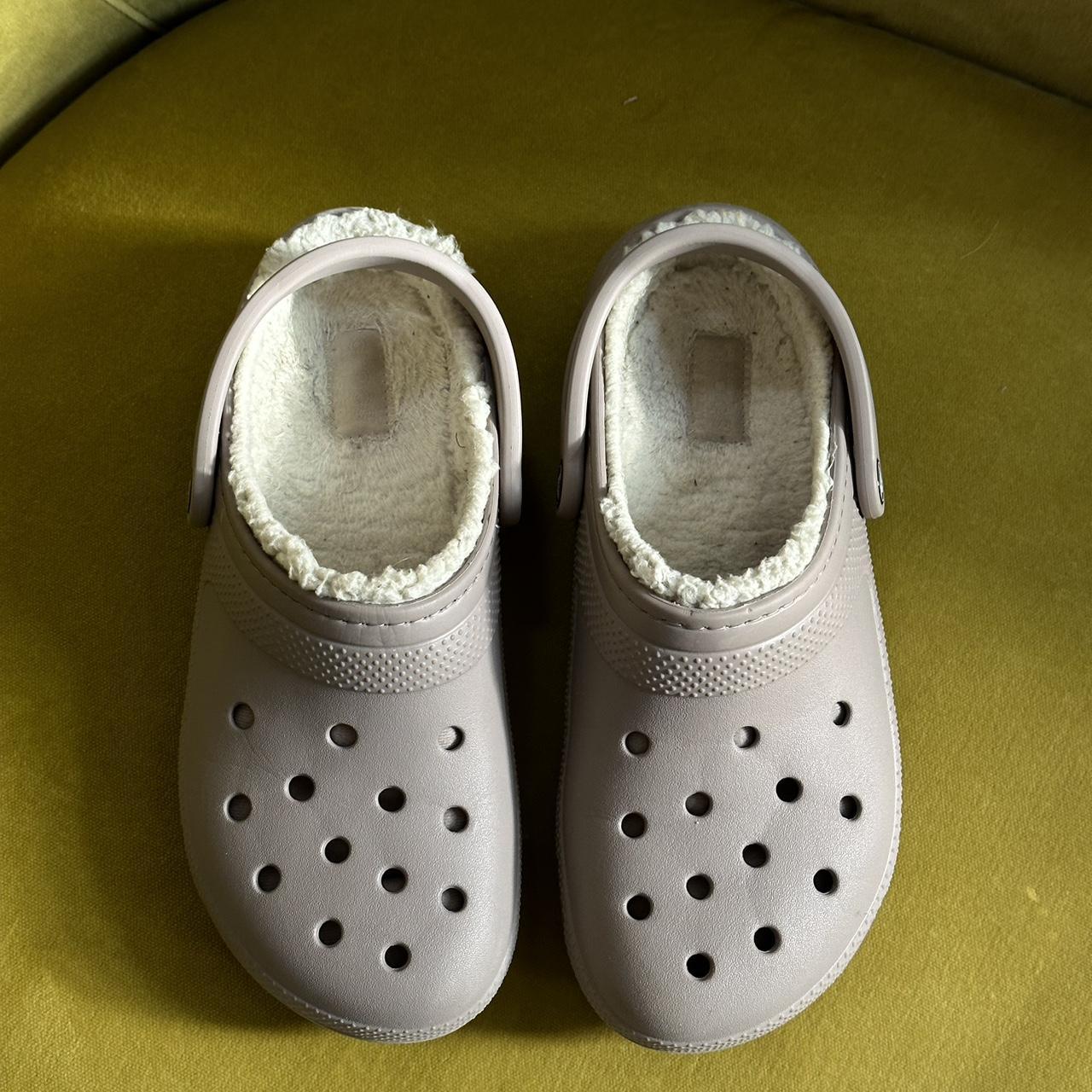 Shearling classic lined crocs clog, light lavender /... Depop