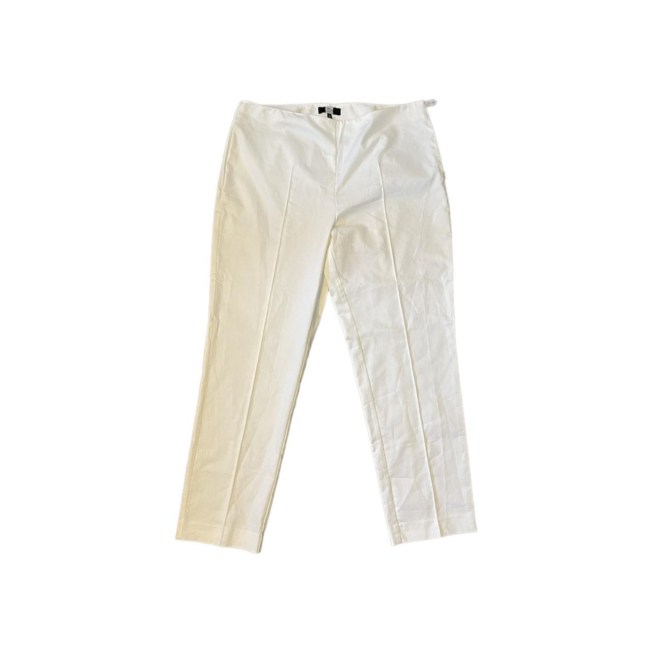 Women's White Leather Trousers