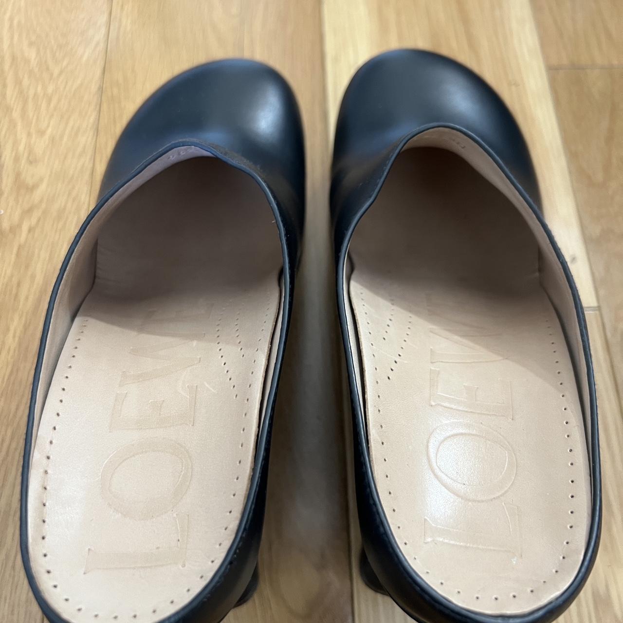 Women's Loewe Leather Terra Wedge Clogs 110 - Black | Depop