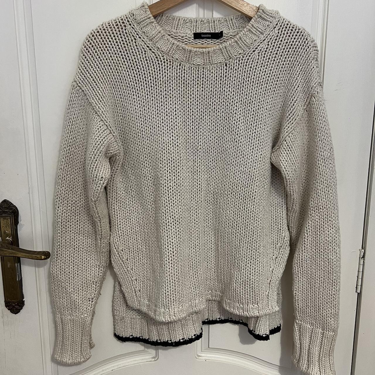 Bassike cream knit Size 2 Would best fit size 8-10 - Depop