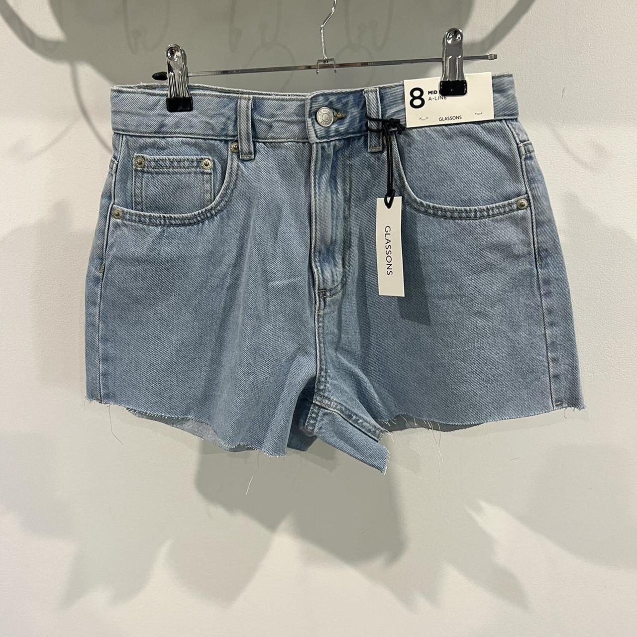 Glassons Mid Rise Denim Short Iced Vovo Brand new... - Depop