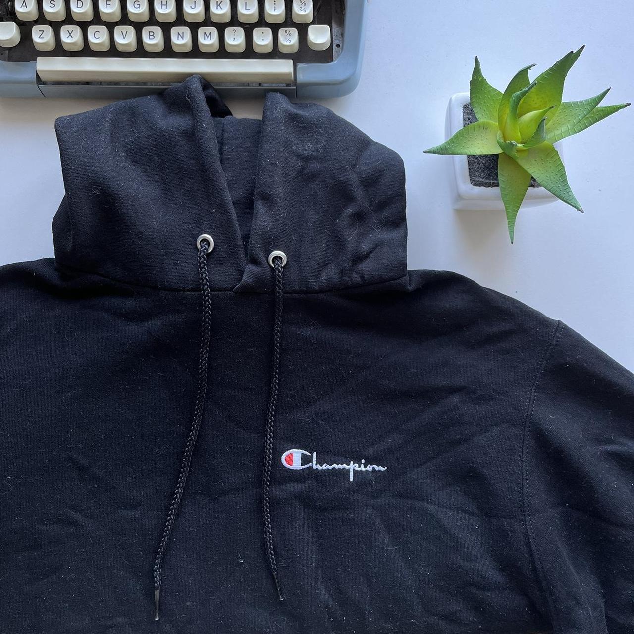 Black champion hoodie Perfect condition Size S (I... - Depop