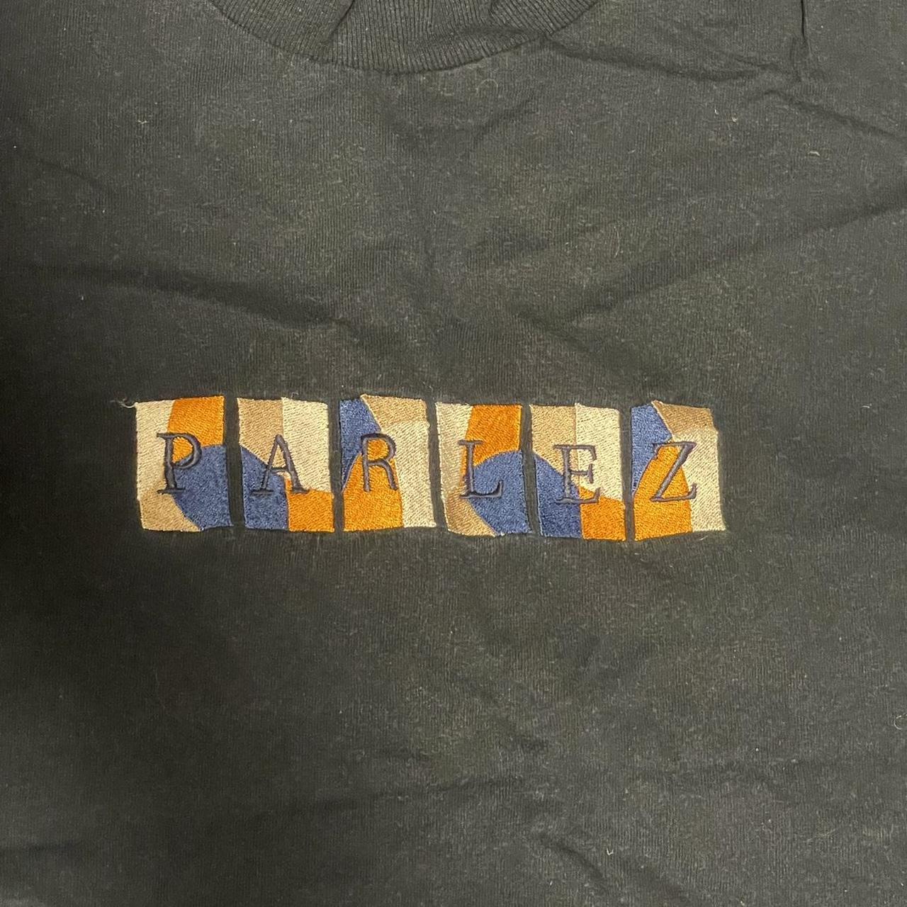 Navy and orange long sleeve Parlez t shirt Used Depop