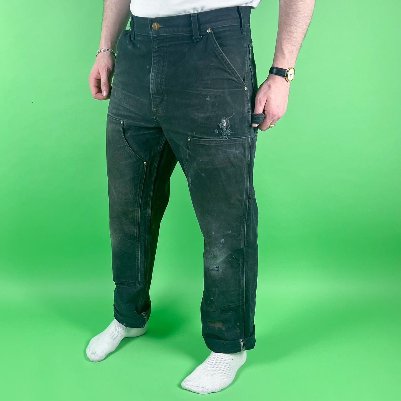 Carhartt Men's Black Jeans Depop