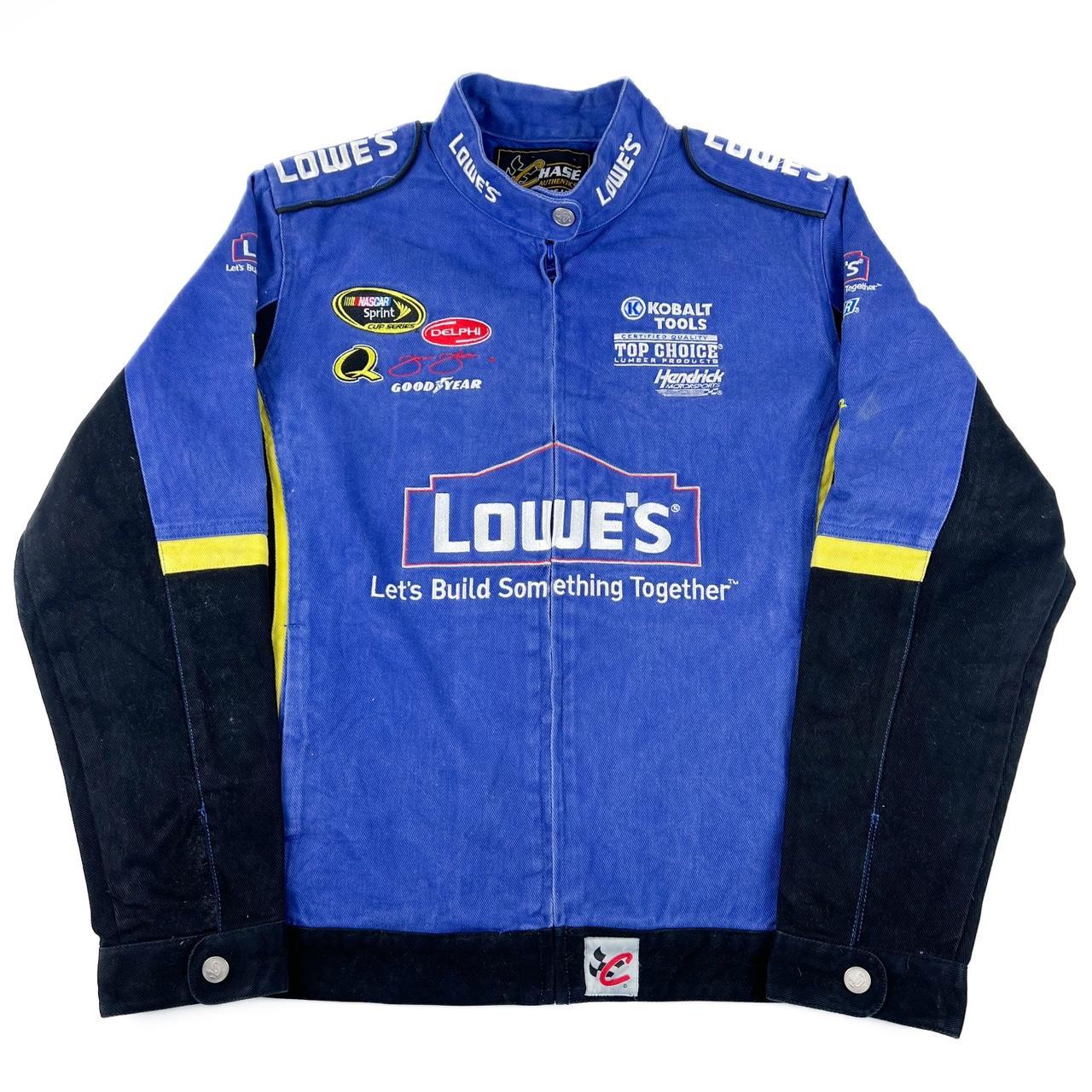 NASCAR Men's Blue and Black Jacket | Depop