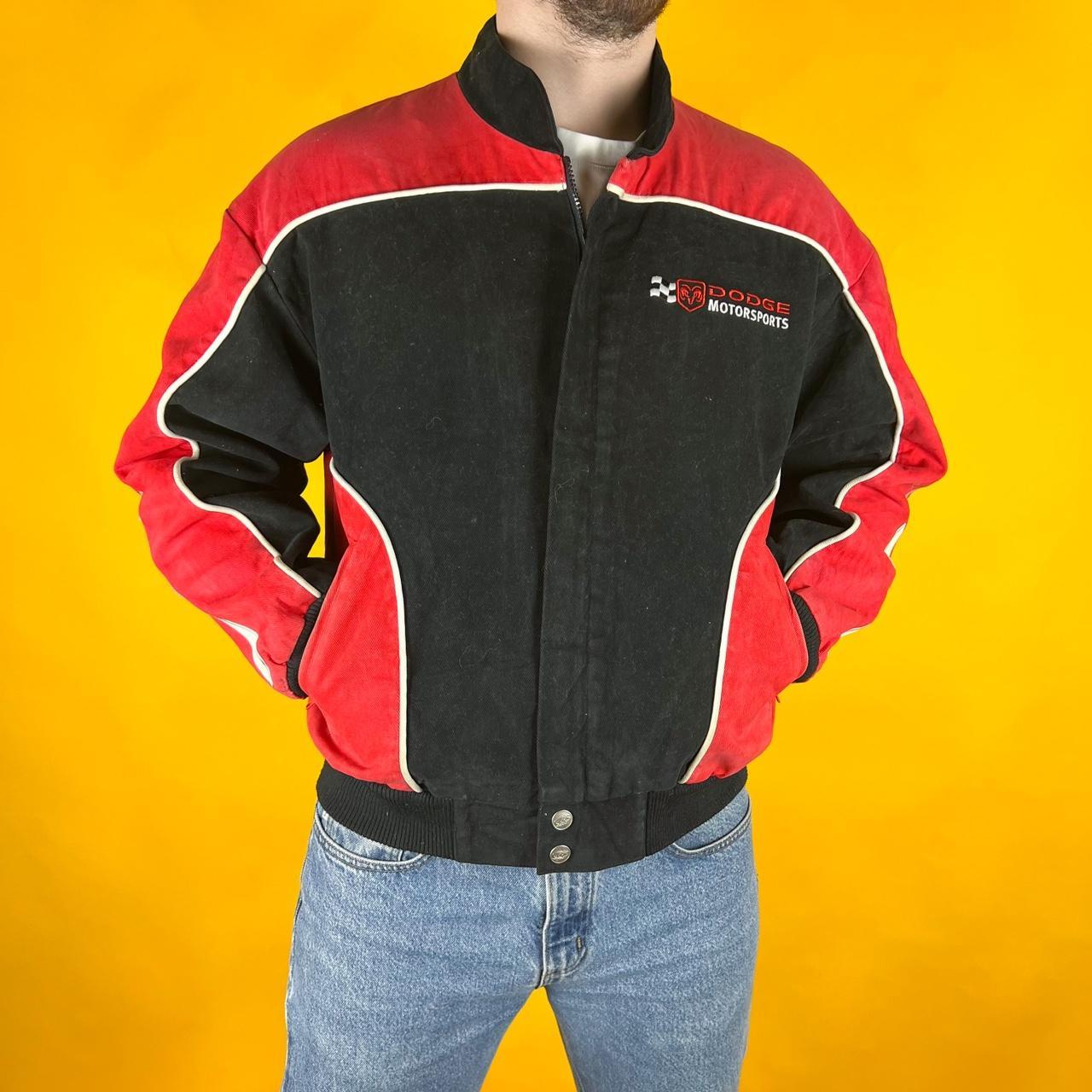 NASCAR Men's Black and Red Jacket Depop
