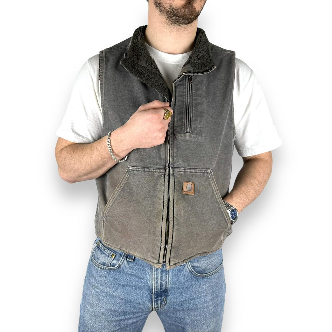 Carhartt men's sherpa clearance lined sandstone vest v33