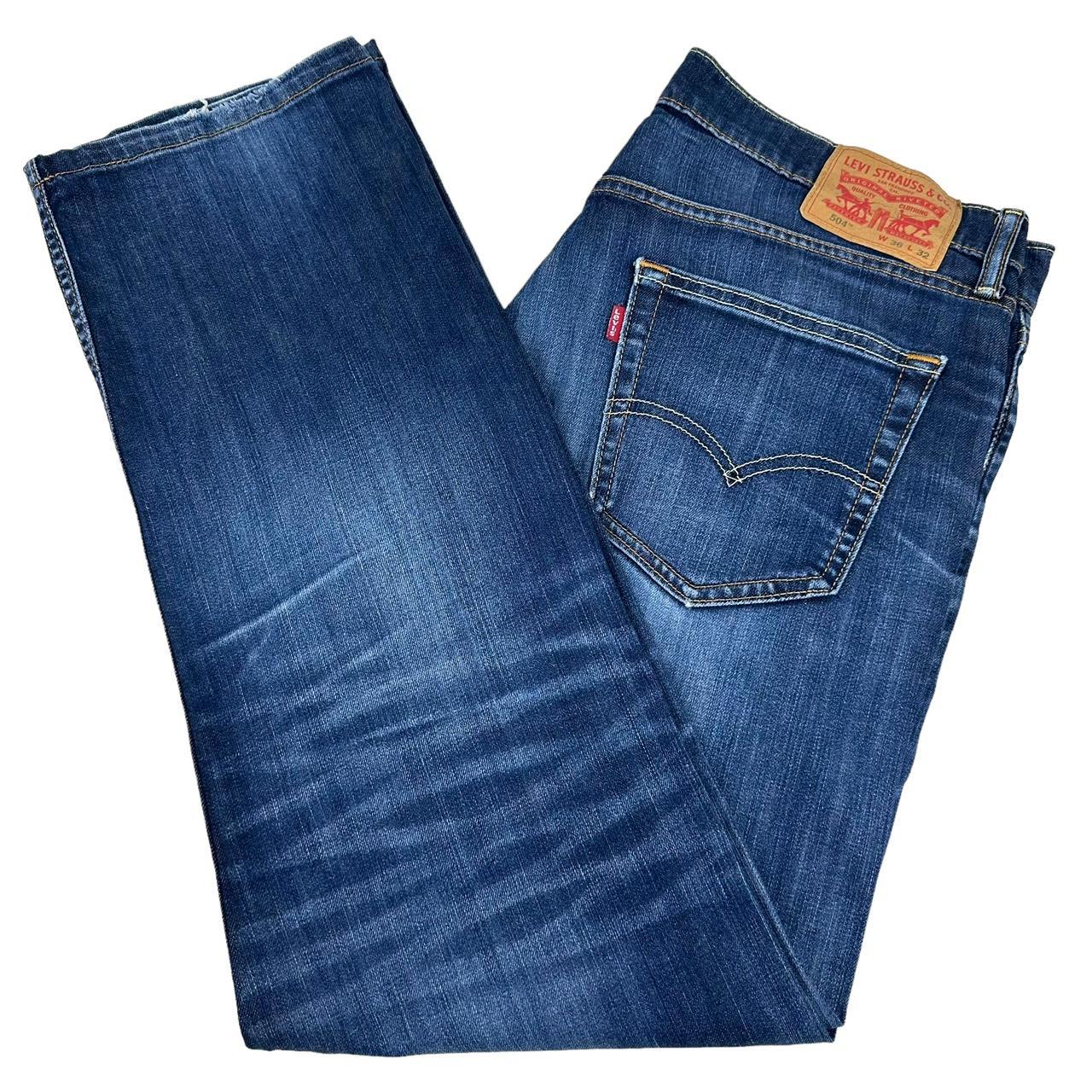 Vintage Levi s 504 Straight Fit Jeans Mid wash blue. Depop