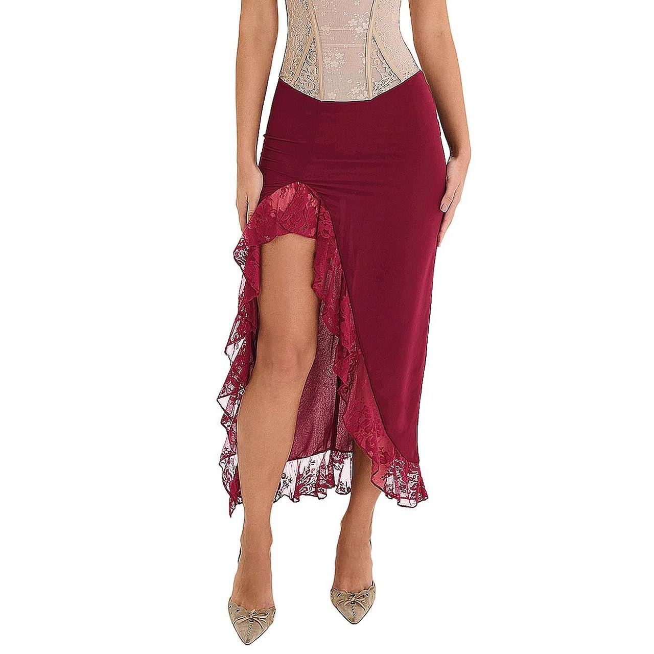 MISTRESS ROCKS MULBERRY RUFFLE MAXI SKIRT NEVER WORN... - Depop