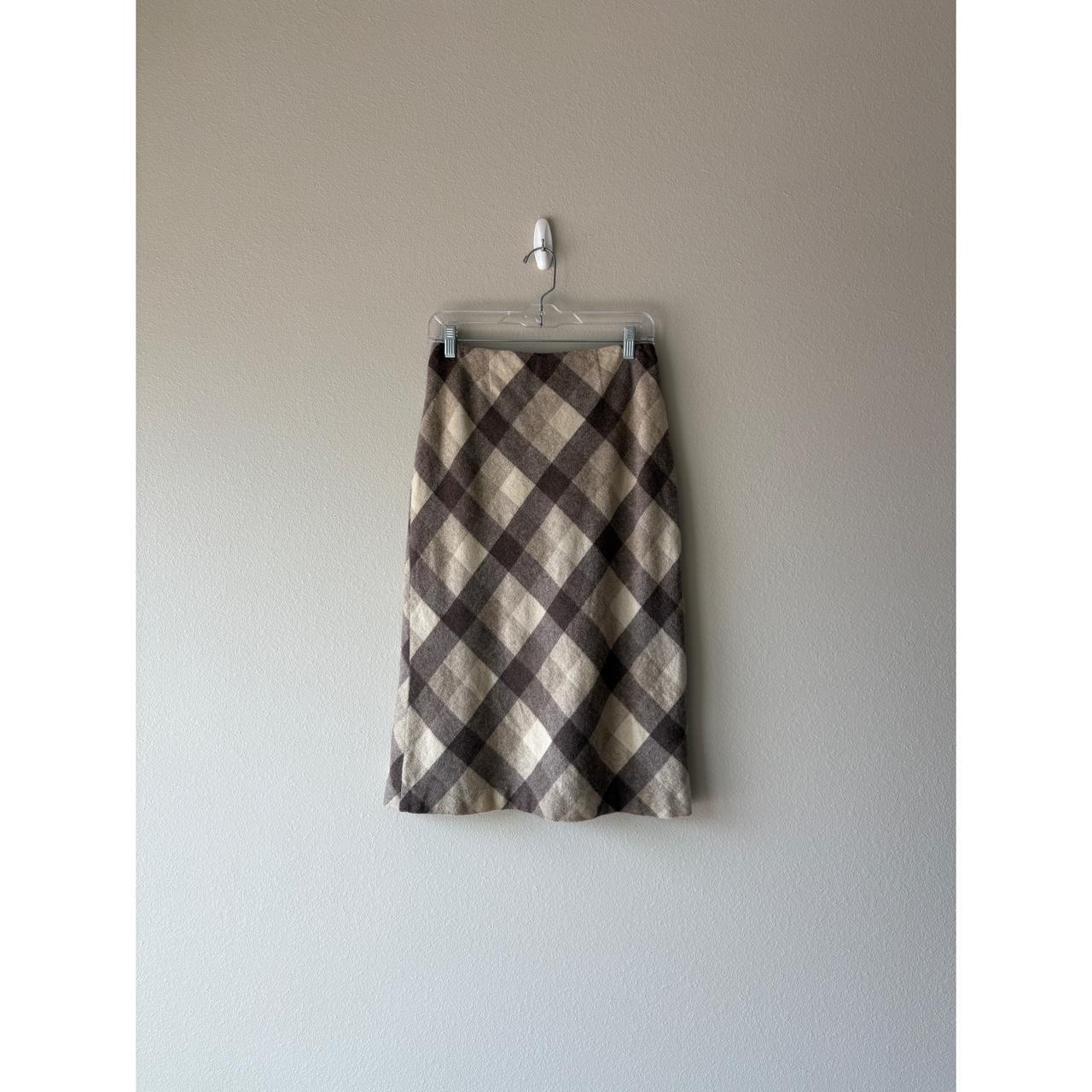Women's Skirt - Brown/Multi - S – Caslon brown beige wool plaid midi skirt …